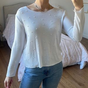 Zara long sleeve Pearl shirt size small